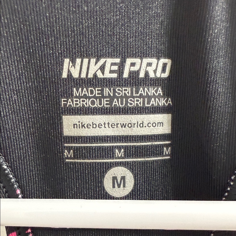 Nike Black Sports Bra with Pink Dot Print and Yellow Swoosh - Picture 5 of 7